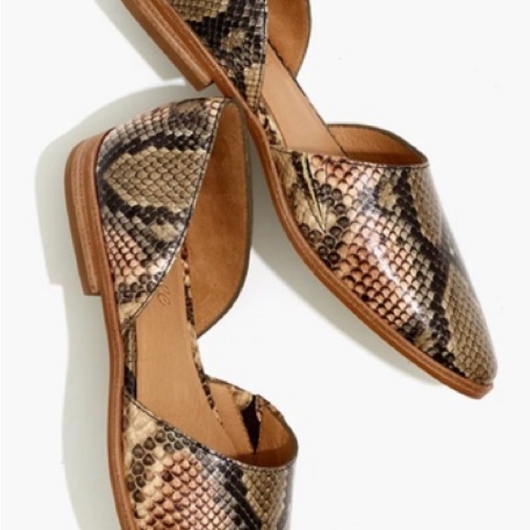 Madewell Marisa d’Orsay Flat Snake Print Leather - Picture 3 of 5